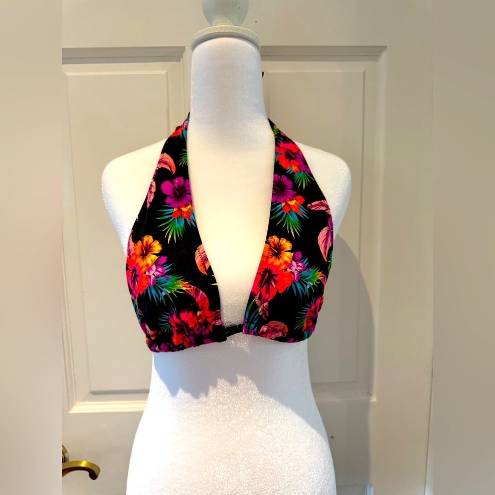 PINK Victoria’s Secret Tropical Floral Halter Bikini Top - Size M